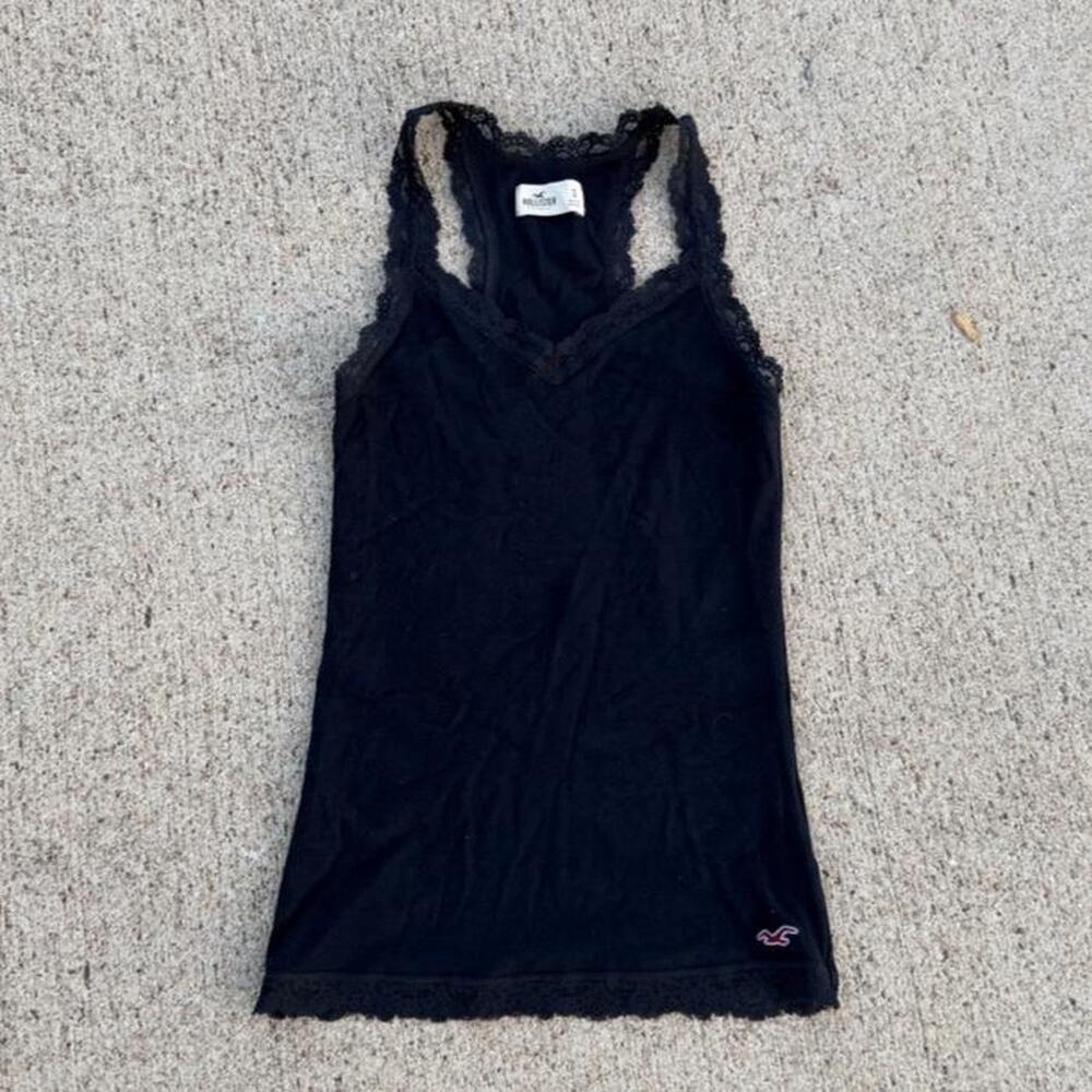 Womens hollister black y2k top small